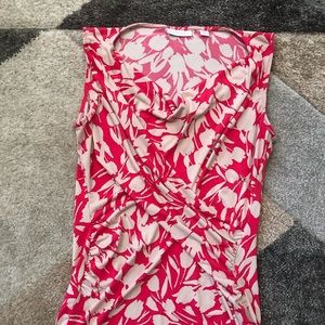 New York & Company floral cowl necklace blouse